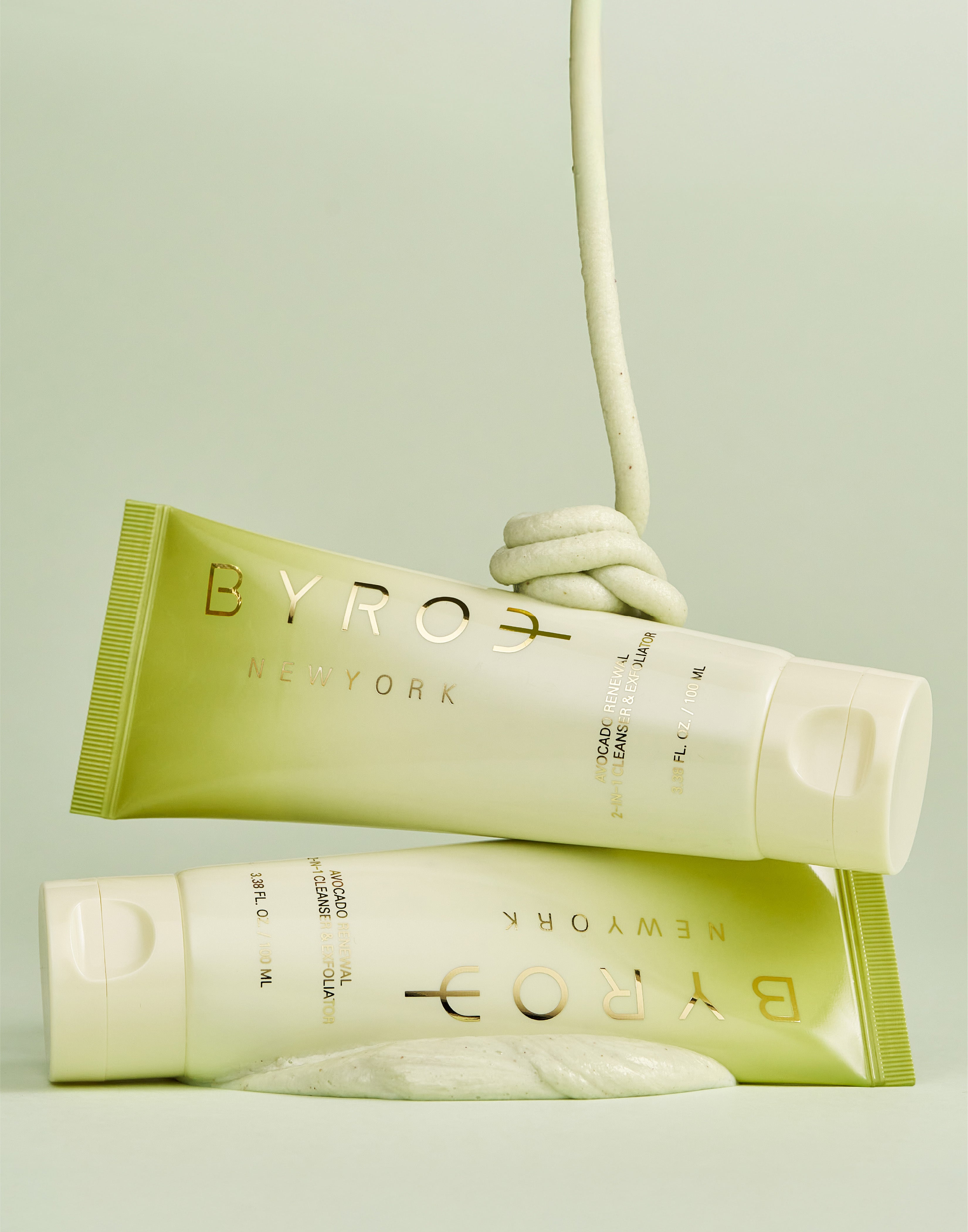 Image of two avocado cleansers stacked on top of eachother