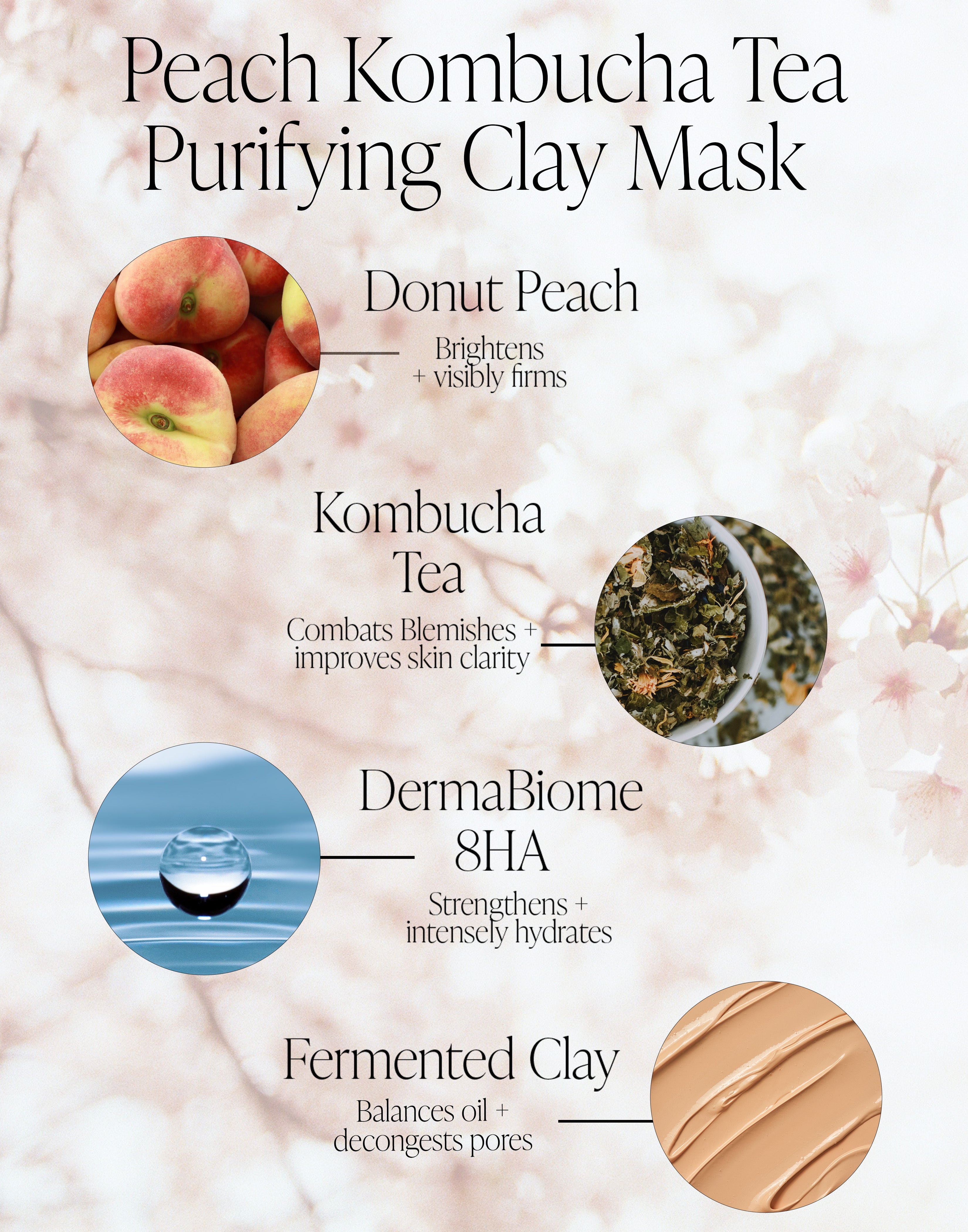 Peach Kombucha Tea Purifying Clay Mask